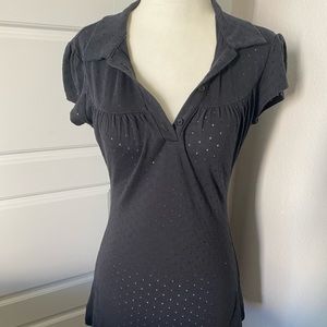 Black Polo Top - Medium